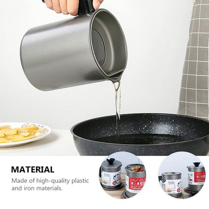 Stainless Steel Oil Filter Pot with Strainer |Kitchen Oil Container - Saadiq.pk