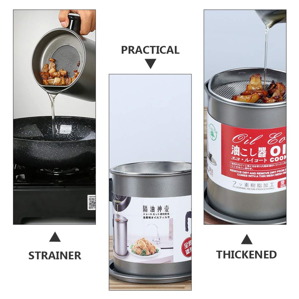 Stainless Steel Oil Filter Pot with Strainer |Kitchen Oil Container - Saadiq.pk