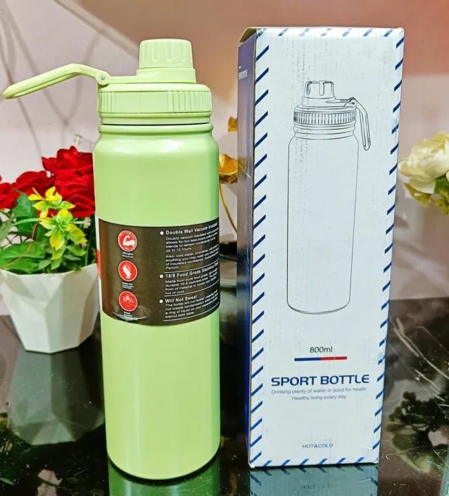 Stainless Steel Vacuum Bottle – 1000ml Insulated Water Flask - Saadiq.pk