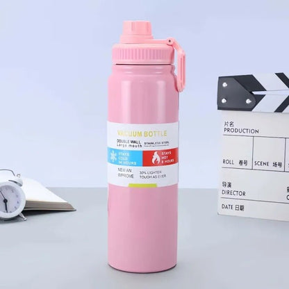 Stainless Steel Vacuum Bottle – 1000ml Insulated Water Flask - Saadiq.pk