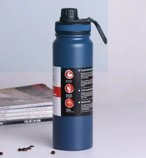 Stainless Steel Vacuum Bottle – 1000ml Insulated Water Flask - Saadiq.pk