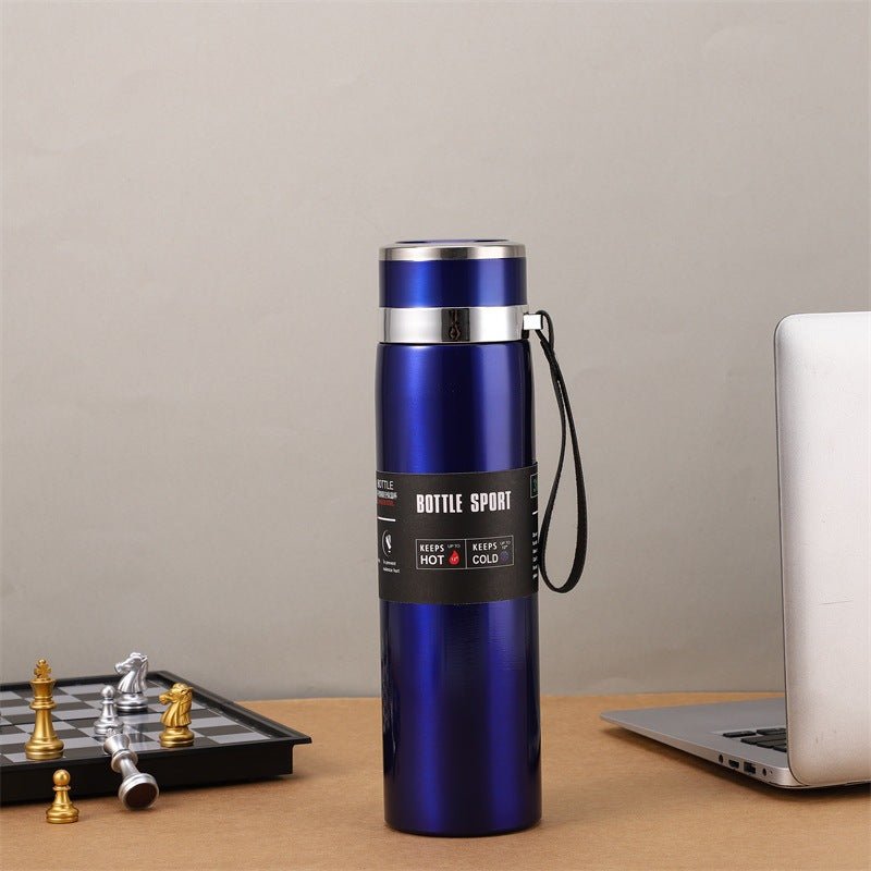 Stainless Steel Water Travel Bottle – 1000ml Leak - Proof Vacuum Flask - Saadiq.pk