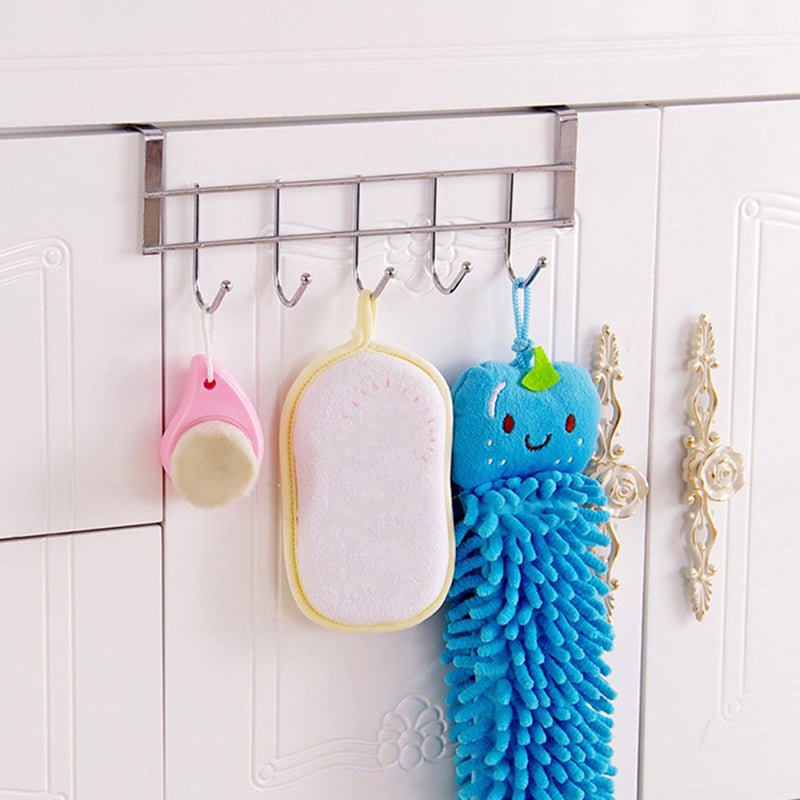 Steel Cabinet Hanger – Over the Door 5 Hook Organizer Rack - Saadiq.pk