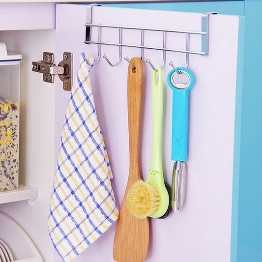 Steel Cabinet Hanger – Over the Door 5 Hook Organizer Rack - Saadiq.pk