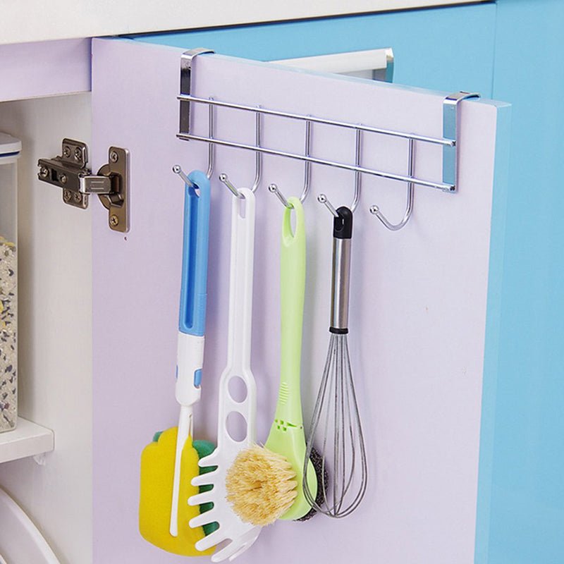 Steel Cabinet Hanger – Over the Door 5 Hook Organizer Rack - Saadiq.pk
