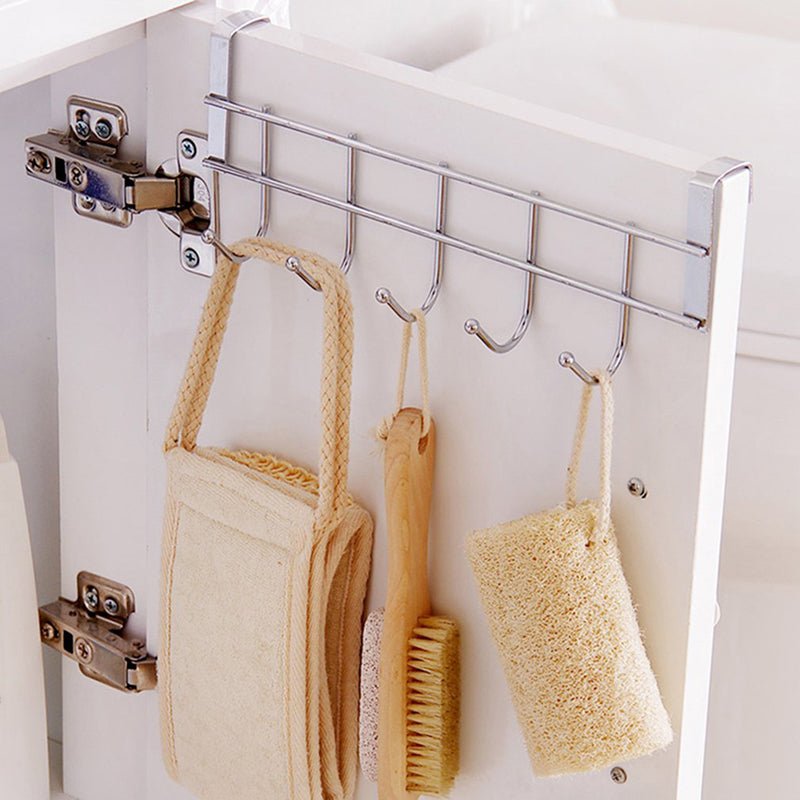 Steel Cabinet Hanger – Over the Door 5 Hook Organizer Rack - Saadiq.pk