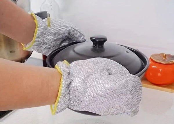 Steel Heavy - Duty PVC Waterproof Gloves - Saadiq.pk