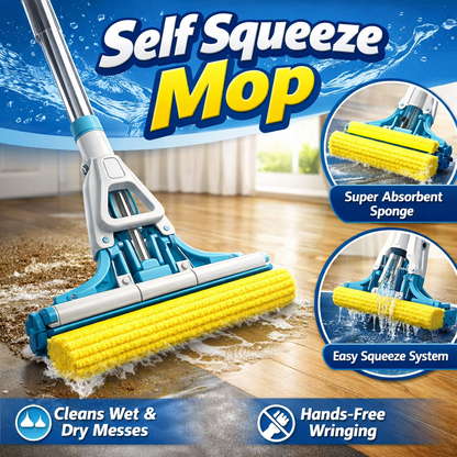 Super Absorbent Self Squeeze Sponge Floor Mop - Saadiq.pk