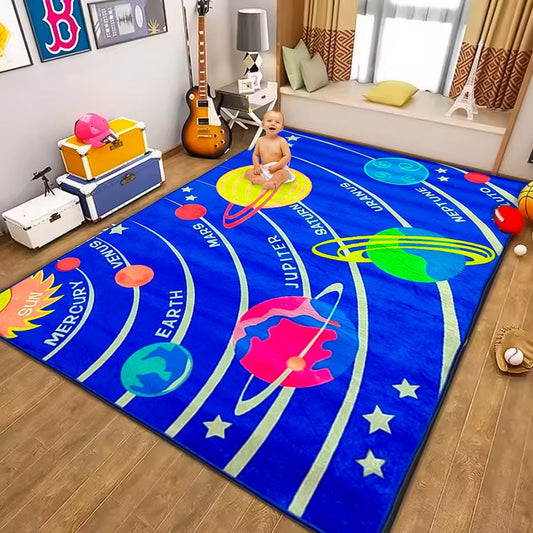 System Educational Rug for Kids – Shapes, Numbers & Letters Play Mat - Saadiq.pk