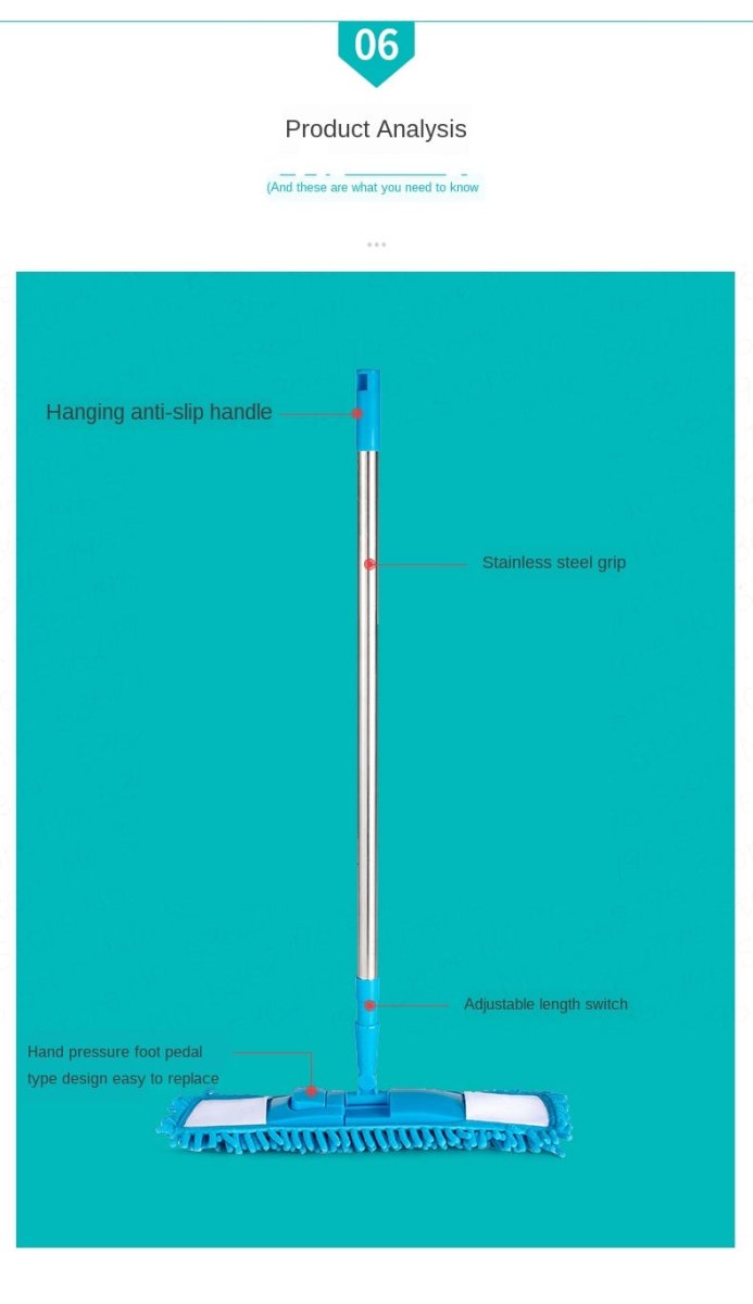 Telescopic Microfiber Flat Mop - Saadiq.pk