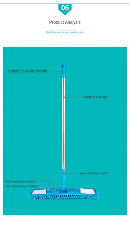 Telescopic Microfiber Flat Mop - Saadiq.pk