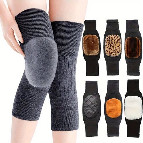 Thermal Knee Warmer with Adjustable Belt – Fleece Padded Knee Support for Cold, Pain Relief & Winter Protection (PAIR) - Saadiq.pk