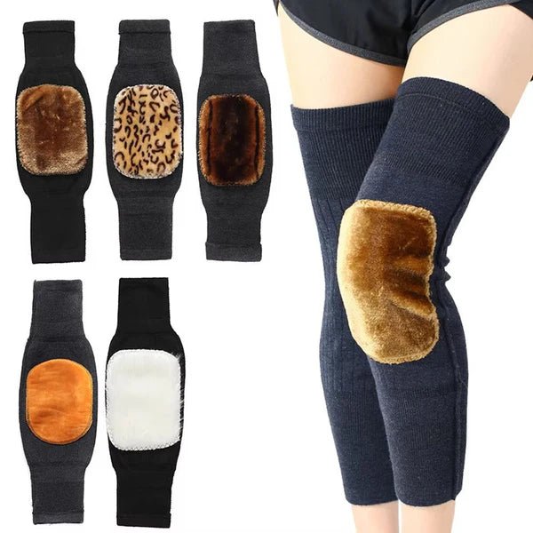 Thermal Knee Warmer with Adjustable Belt – Fleece Padded Knee Support for Cold, Pain Relief & Winter Protection (PAIR) - Saadiq.pk