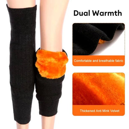 Thermal Knee Warmer with Adjustable Belt – Fleece Padded Knee Support for Cold, Pain Relief & Winter Protection (PAIR) - Saadiq.pk