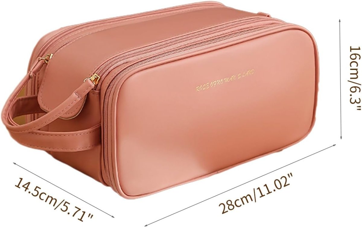 Three - Layer Zipper U - Shaped Cosmetic Bag – Travel Makeup - Saadiq.pk
