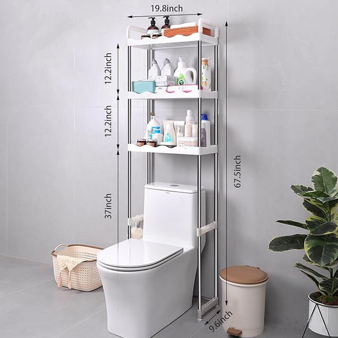 Toilet Storage Rack – Space - Saving Bathroom Organizer - Saadiq.pk
