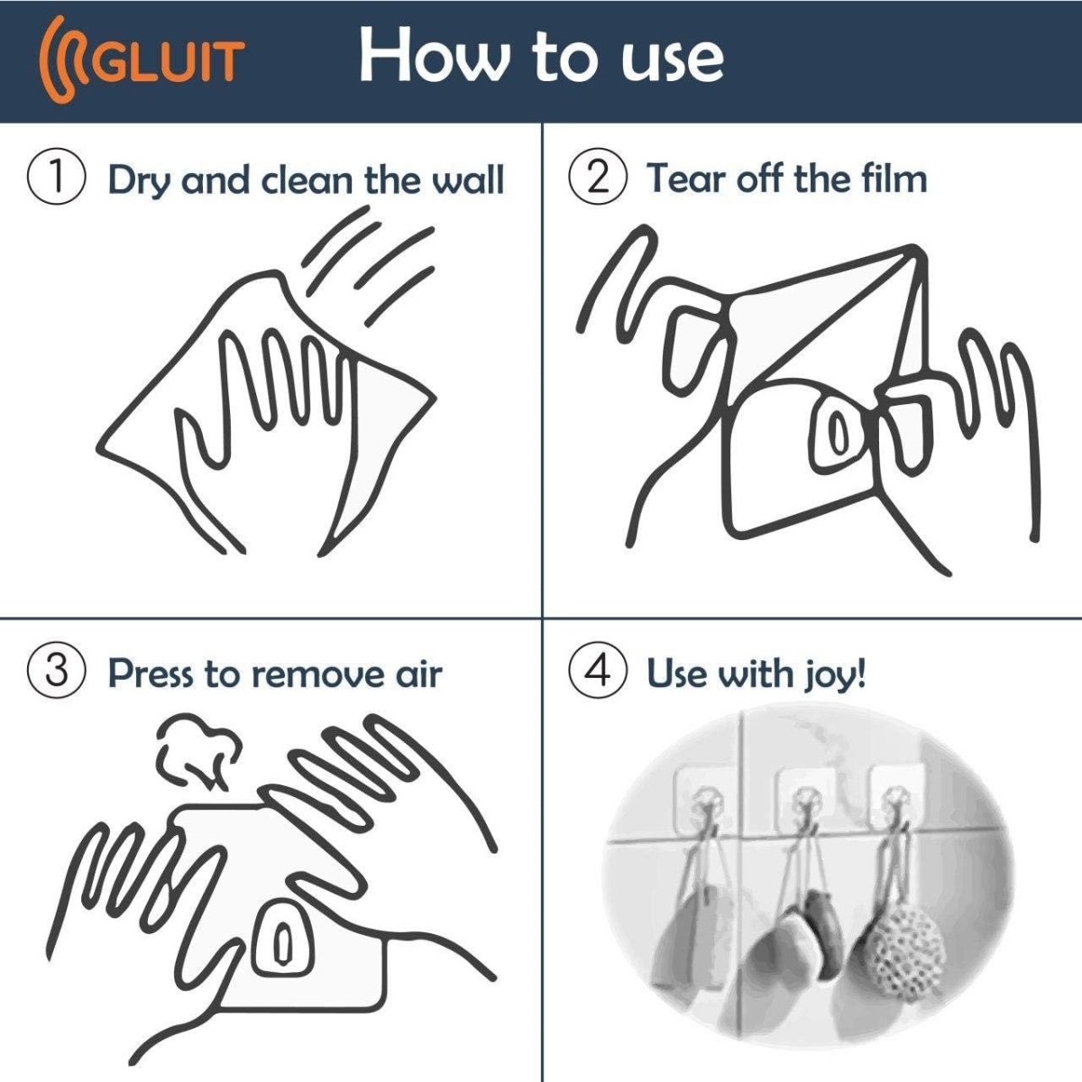Transparent Drill‑Free Wall Hooks | Heavy‑Duty Adhesive Hooks (10Pcs) - Saadiq.pk