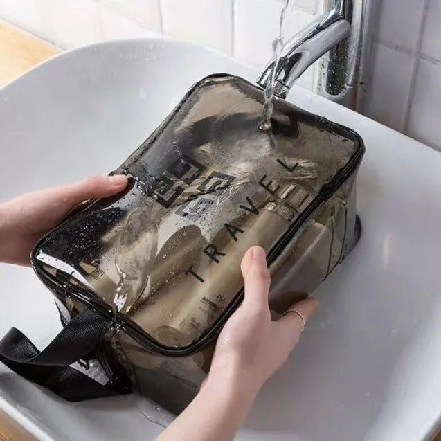 Transparent Waterproof Makeup Bag – Travel Cosmetic Organizer Pouch - Saadiq.pk