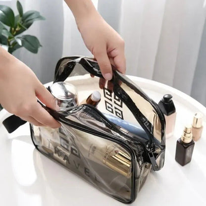 Transparent Waterproof Makeup Bag – Travel Cosmetic Organizer Pouch - Saadiq.pk