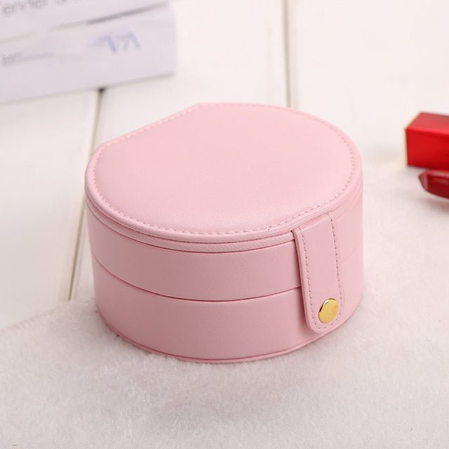 Travel Jewelry Box Mini (Round Shape) – Compact Portable Jewelry Organizer - Saadiq.pk