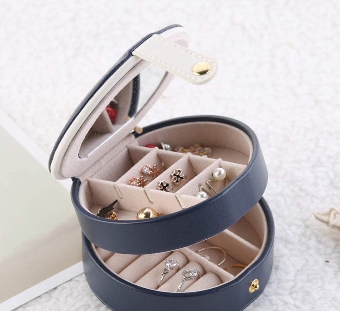 Travel Jewelry Box Mini (Round Shape) – Compact Portable Jewelry Organizer - Saadiq.pk