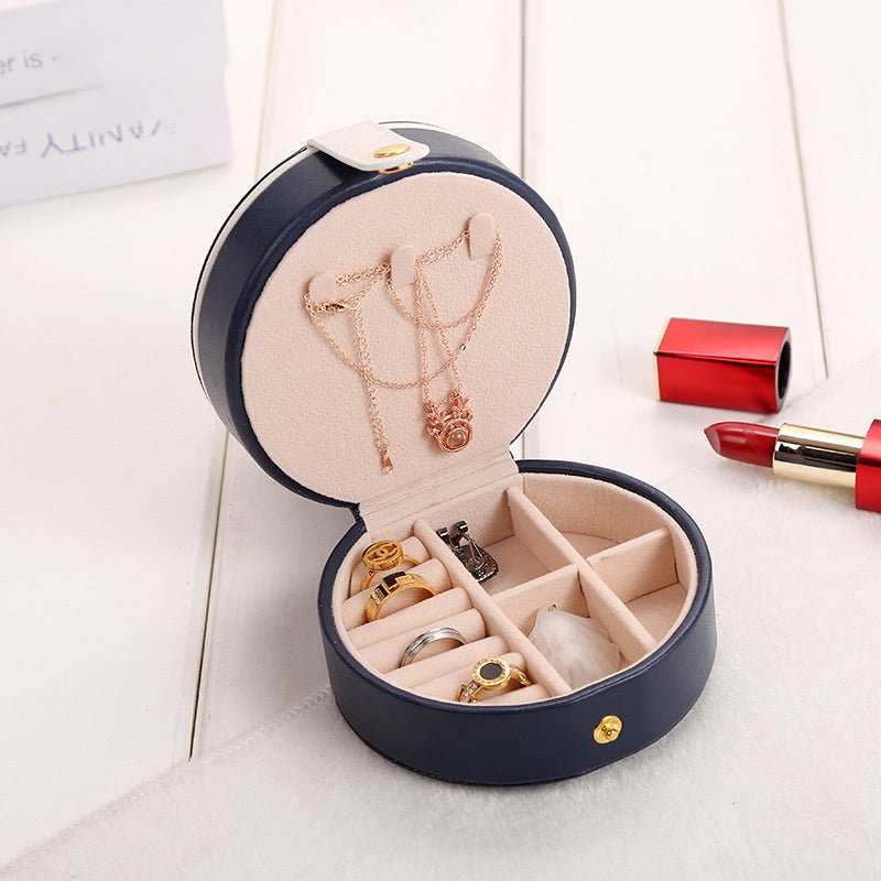 Travel Jewelry Box Mini (Round Shape) – Compact Portable Jewelry Organizer - Saadiq.pk
