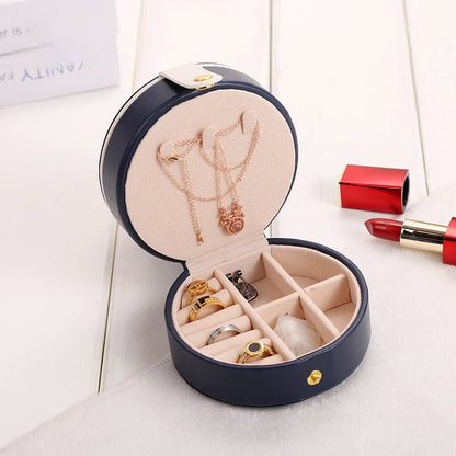 Travel Jewelry Box Mini (Round Shape) – Compact Portable Jewelry Organizer - Saadiq.pk