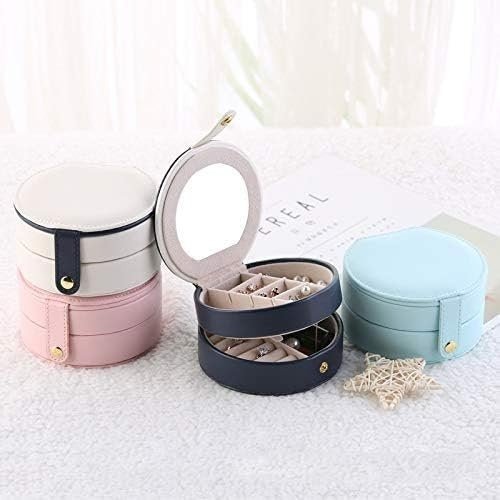 Travel Jewelry Box Mini (Round Shape) – Compact Portable Jewelry Organizer - Saadiq.pk
