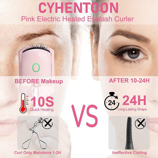 USB Rechargeable Eyelash Curler – Portable Heated Lash Curler - Saadiq.pk