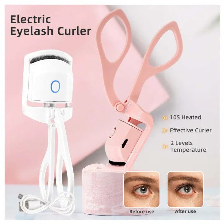 USB Rechargeable Eyelash Curler – Portable Heated Lash Curler - Saadiq.pk