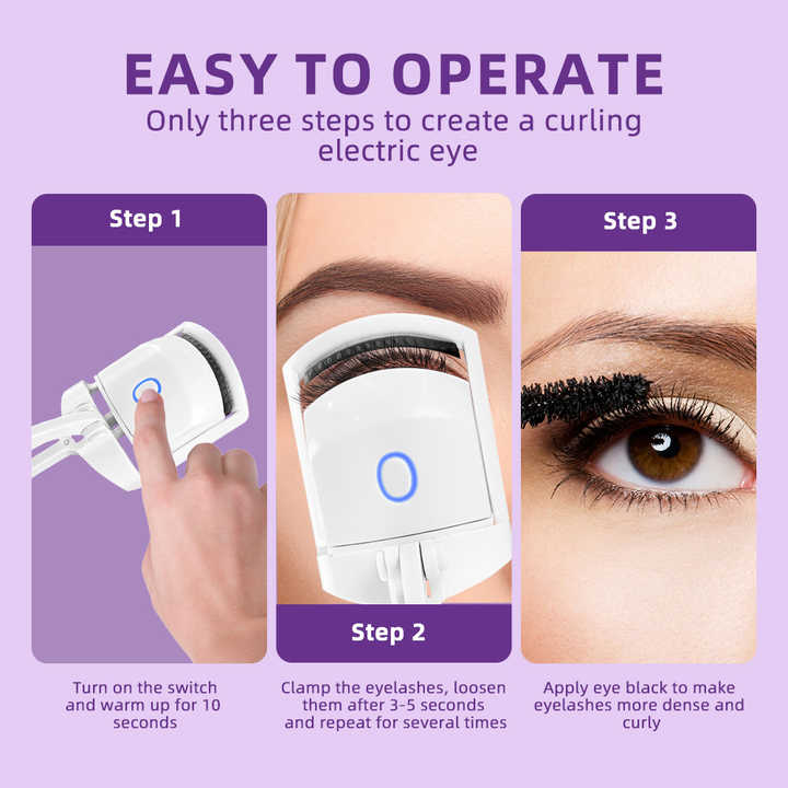 USB Rechargeable Eyelash Curler – Portable Heated Lash Curler - Saadiq.pk