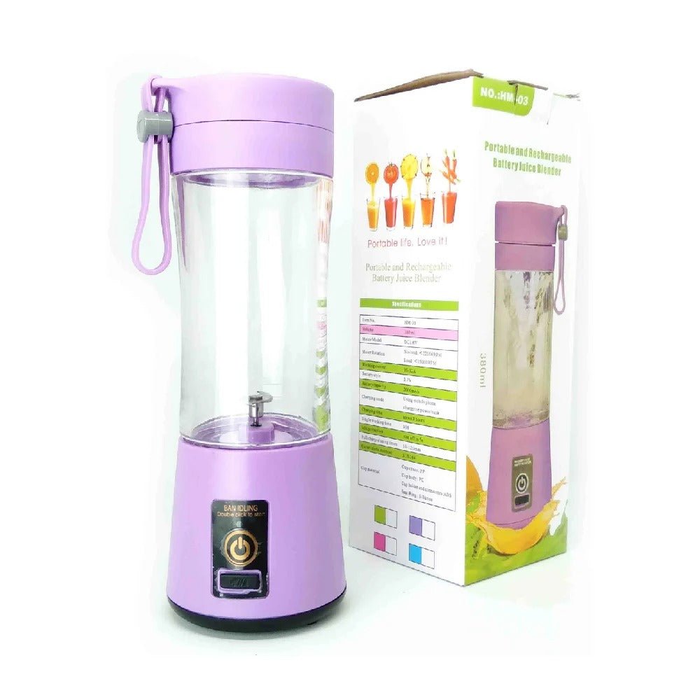 USB Rechargeable Mini Juicer Blender – Portable Fruit Smoothie Maker Bottle - Saadiq.pk