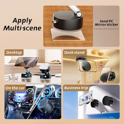 Vacuum Suction Magnetic Mobile Holder | Strong Dashboard Phone Mount | Adjustable Foldable Car & Home Phone Stand - Saadiq.pk