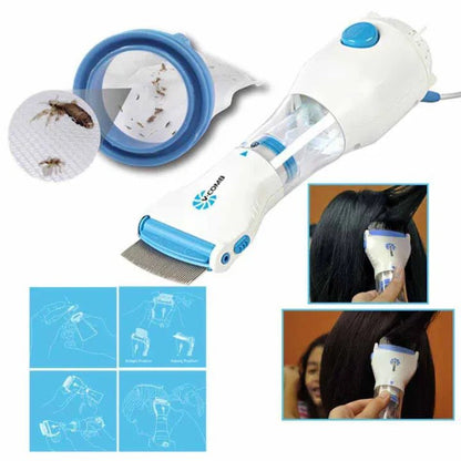 V‑Comb Electric Lice Remover | Anti‑Lice Vacuum Comb for Head Lice & Eggs - Saadiq.pk