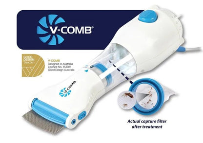 V‑Comb Electric Lice Remover | Anti‑Lice Vacuum Comb for Head Lice & Eggs - Saadiq.pk