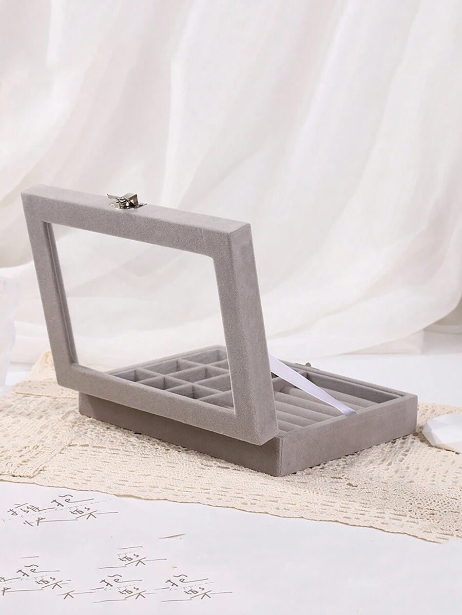 Velvet Ring and Earrings Organizer – Elegant Jewelry Storage Box - Saadiq.pk