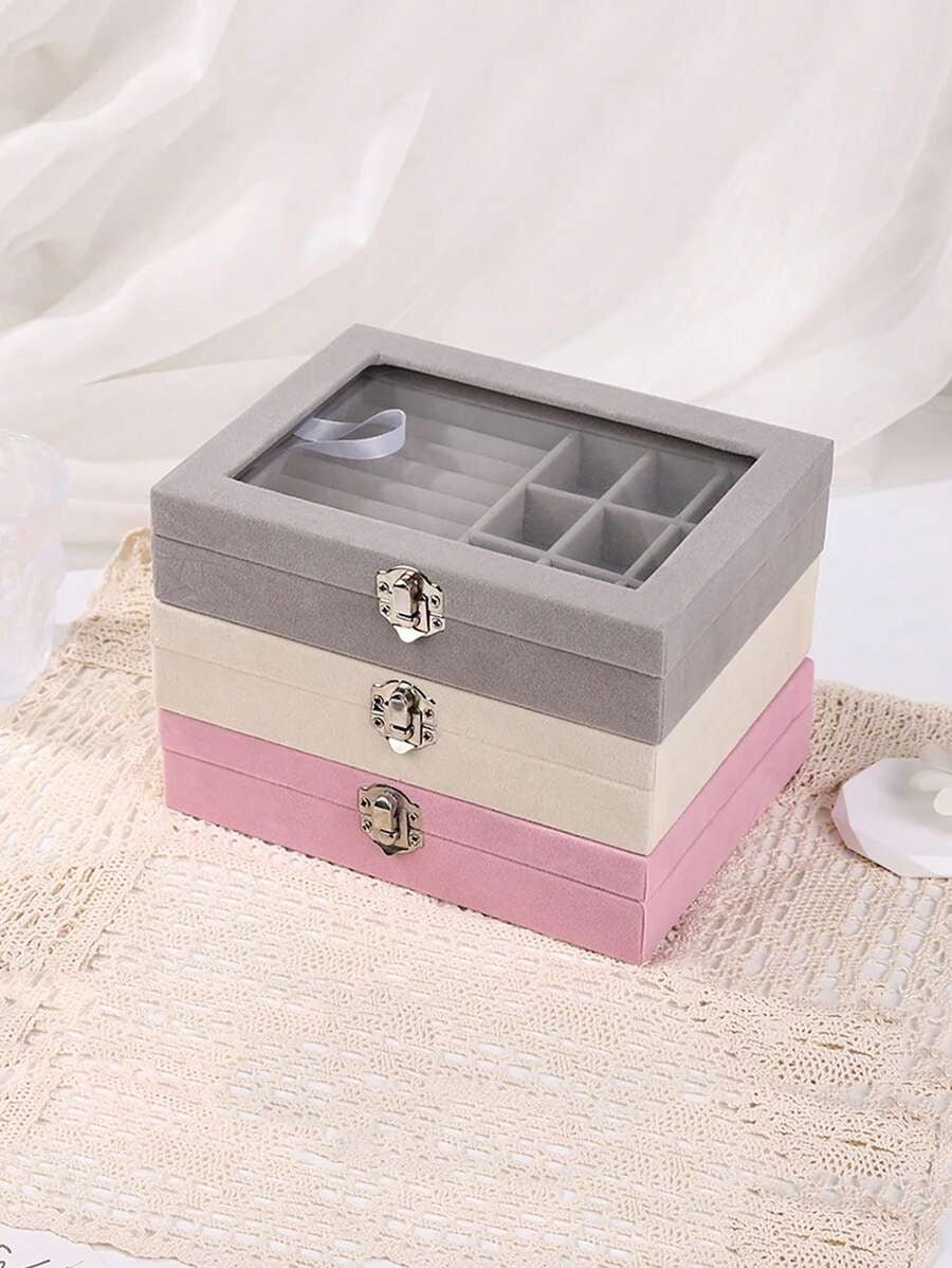 Velvet Ring and Earrings Organizer – Elegant Jewelry Storage Box - Saadiq.pk