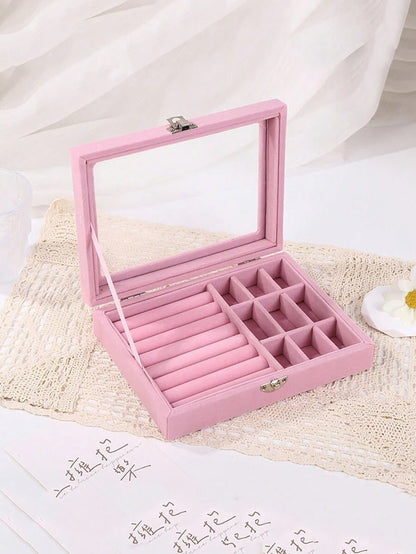Velvet Ring and Earrings Organizer – Elegant Jewelry Storage Box - Saadiq.pk