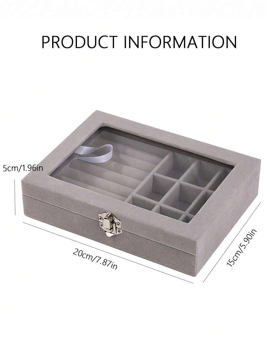 Velvet Ring and Earrings Organizer – Elegant Jewelry Storage Box - Saadiq.pk
