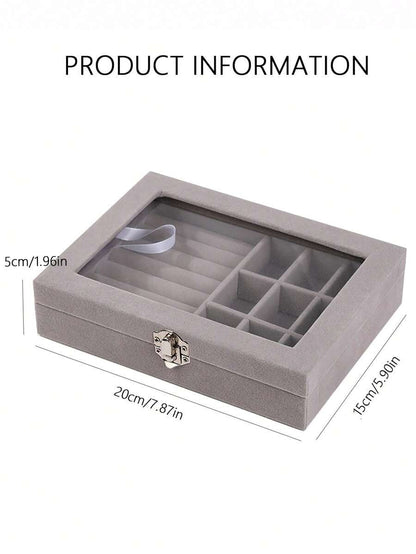 Velvet Ring and Earrings Organizer – Elegant Jewelry Storage Box - Saadiq.pk