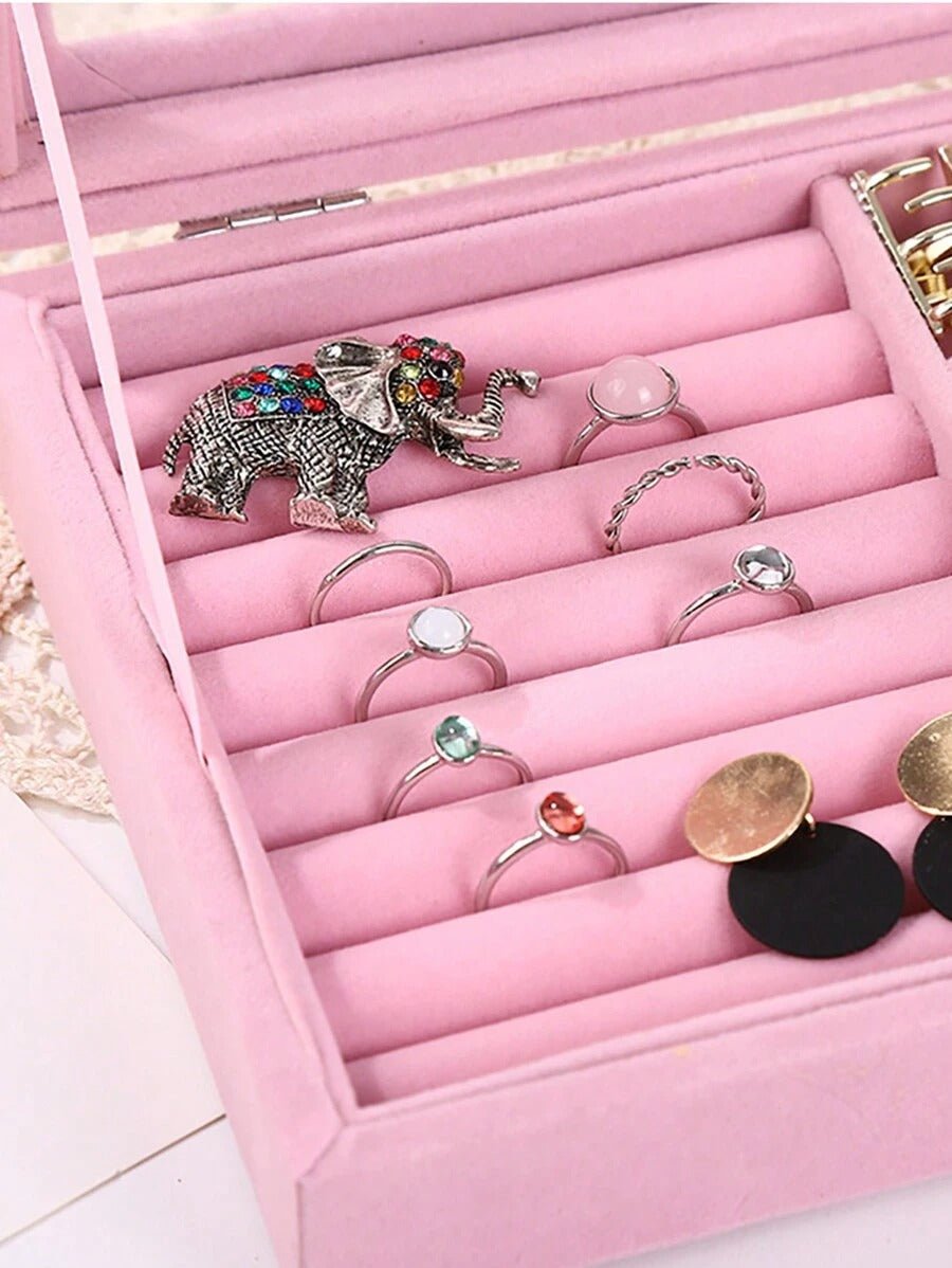 Velvet Ring and Earrings Organizer – Elegant Jewelry Storage Box - Saadiq.pk