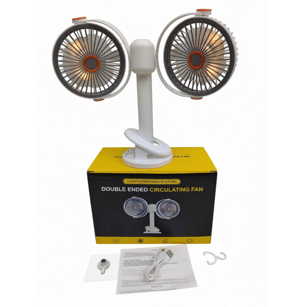 Portable Mini Circulating Fan with LED Display – Rechargeable Desktop Cooling Fan