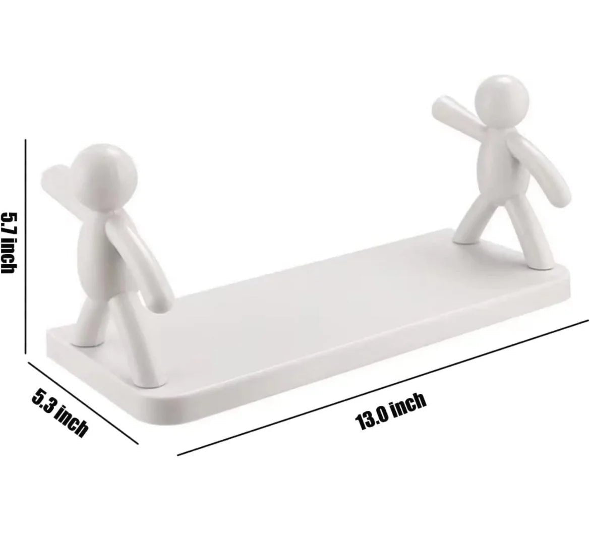 Wall Hanging Shelf Punch Free Humanoid Storage Shelf - Saadiq.pk