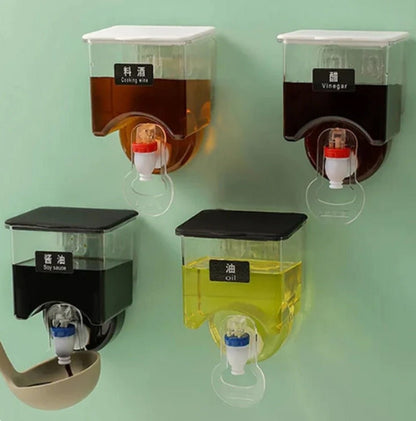 Wall - Mounted Oil Dispenser – Leak - Proof Liquid Seasoning Bottle for Kitchen - Saadiq.pk