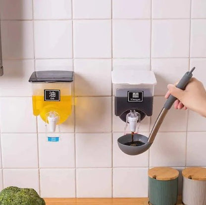 Wall - Mounted Oil Dispenser – Leak - Proof Liquid Seasoning Bottle for Kitchen - Saadiq.pk