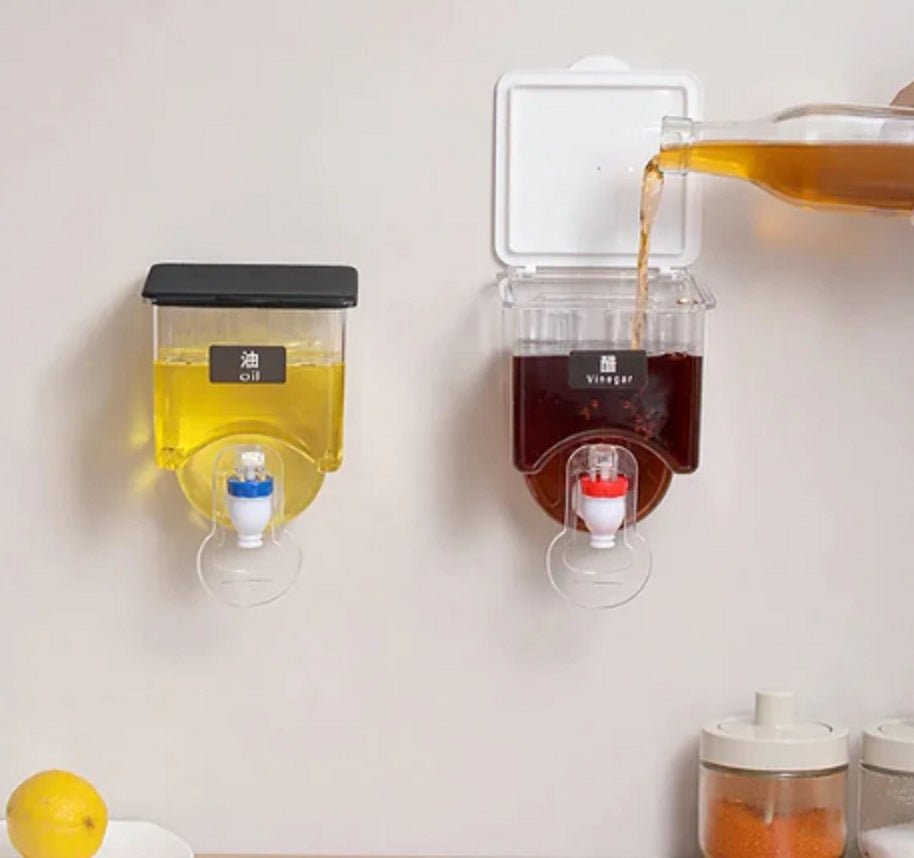 Wall - Mounted Oil Dispenser – Leak - Proof Liquid Seasoning Bottle for Kitchen - Saadiq.pk