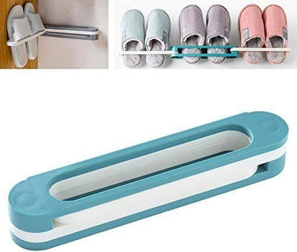 Wall Mounted Slipper Rack – Punch - Free Adhesive Shoe & Towel Holder - Saadiq.pk