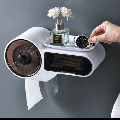 Wall Mounted Tissue Holder And Multipurpose Rack - Saadiq.pk