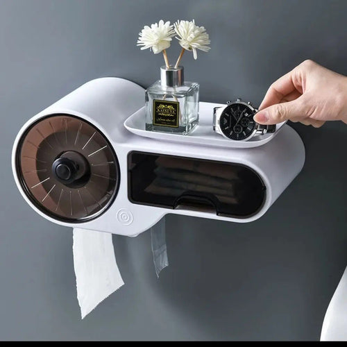 Wall Mounted Tissue Holder And Multipurpose Rack - Saadiq.pk