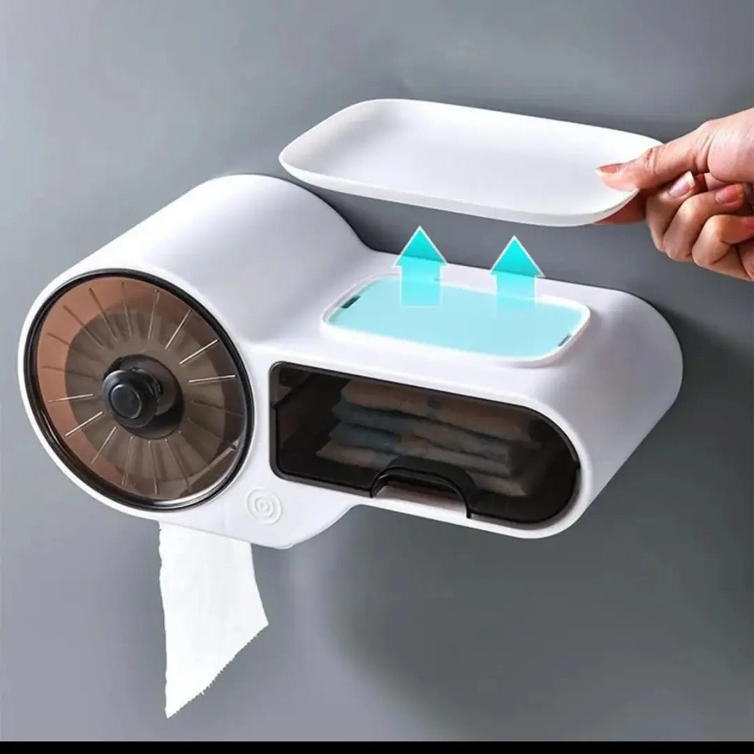 Wall Mounted Tissue Holder And Multipurpose Rack - Saadiq.pk